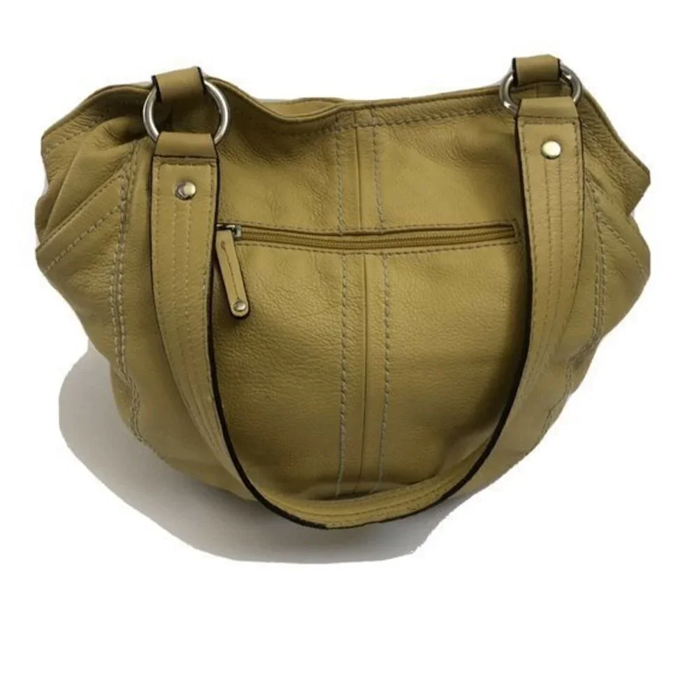 Tignanello Handbag Genuine Leather yellow Satchel